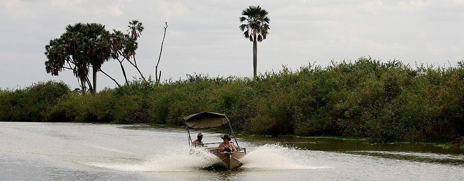 Motorboot Safari auf dem Lake Manze im Selous