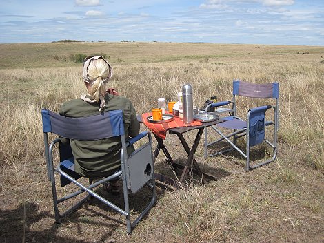 Buschfrühstück in der Masai Mara