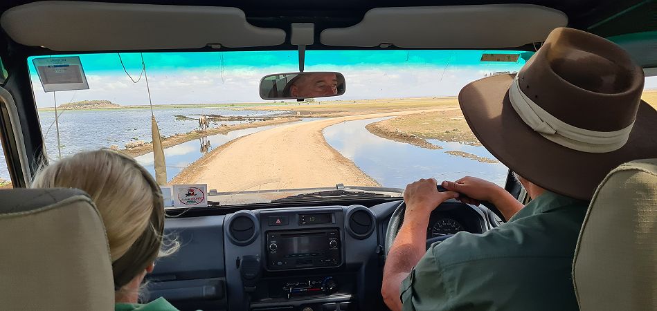 Auf Safari im Amboseli. Petra und Jörg Reinecke