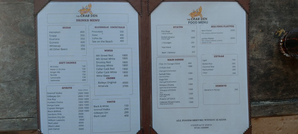 The Crab Den - Mtwapa Beach - Mombasa Nordküste