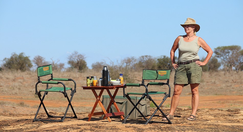 Bushbreakfast am Lion Rock im Lumo Conservancy
