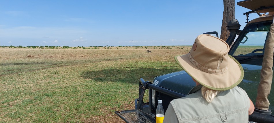 Jörg und Petra Reinecke beim Buschfrüstück in der Masai Mara