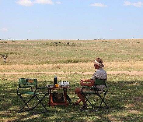 Buschfrühstück in der Masai Mara