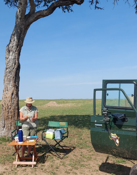 Petra und Jörg Reinecke, Buschfrühstück in der Masai Mara