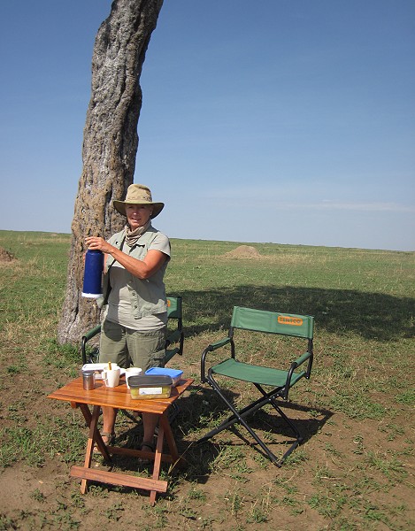 Petra und Jörg Reinecke, Buschfrühstück in der Masai Mara
