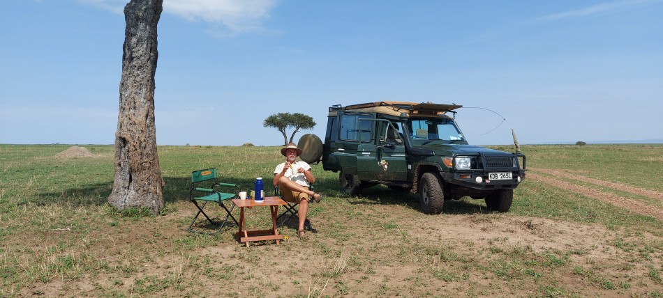 Petra und Jörg Reinecke, Buschfrühstück in der Masai Mara
