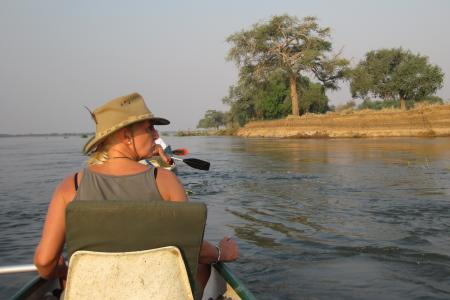 mit dem Kanu auf dem Zambesi, mana pools canoe trail
