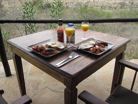 ein weiteres sp&auml;tes Fr&uuml;hst&uuml;ck im Leopards Lair Cottages