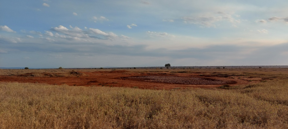 ausgetrocknete Wasserstelle im Lumo Conservancy